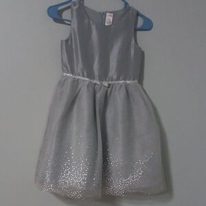 Elegant Gray Sleeveless Dress with Sparkle Details